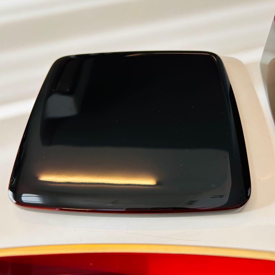 美品　高級　越前塗　3段重　木製　6寸 胴張　留内朱　渕金