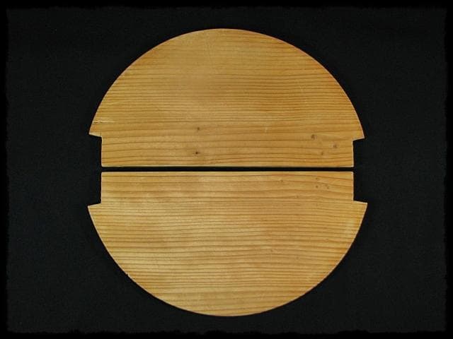 露地道具 水張桶 大型 手桶 水桶 通桶 つくばい 木地 茶道具 f319