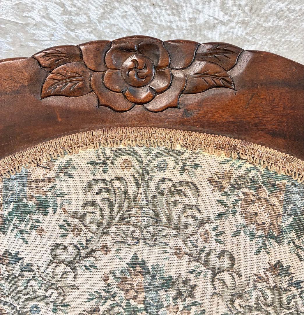 アンティーク ゴブラン織 ロッキングチェア ロココ調 折り畳み椅子 【送料込】