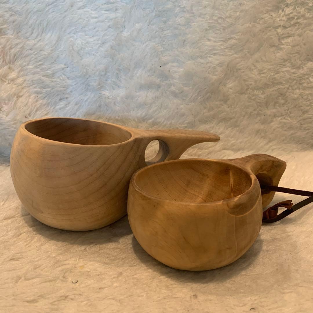 フィンランド製 白樺 の ククサ 木製マグカップ 2個セット