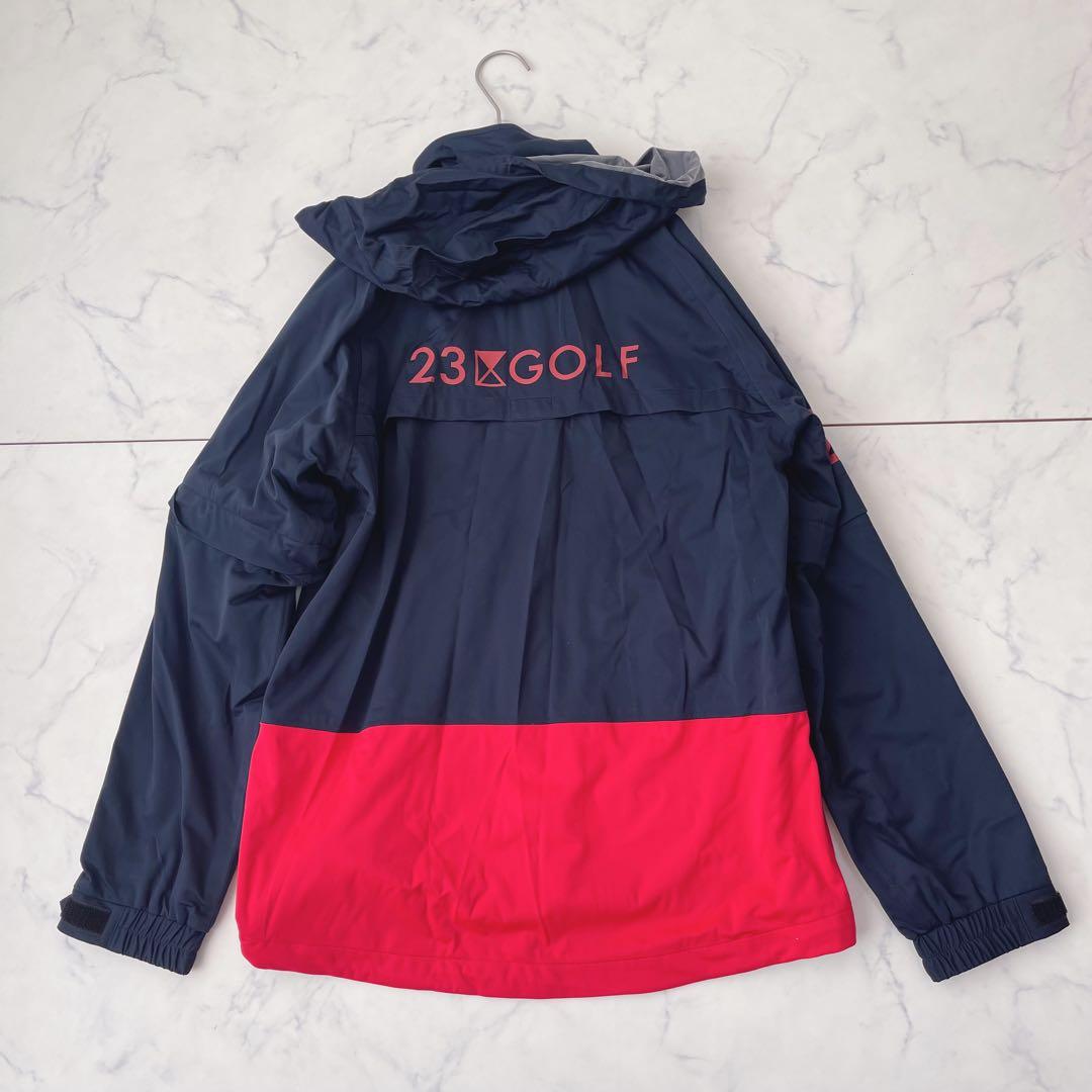 【未使用級】23区ゴルフ レインウェア セットアップ 上下 ネイビー M〜L
