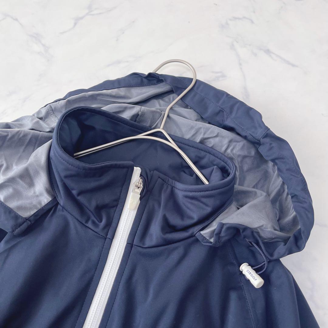 【未使用級】23区ゴルフ レインウェア セットアップ 上下 ネイビー M〜L