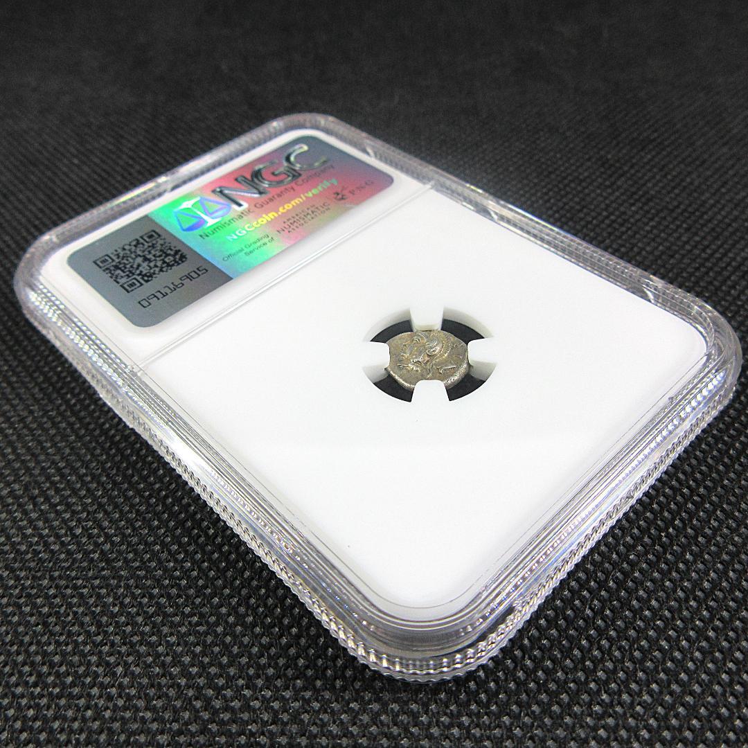 紀元前４世紀 古代ギリシャ ピシディア オボル銀貨 NGC アンティーク 