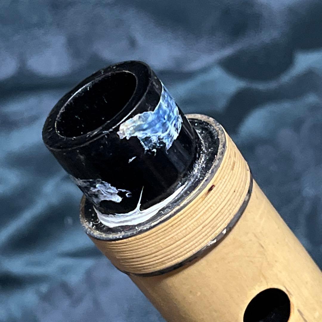 尺八 琴古流 在銘 竹治 1尺9寸管 中継ぎ籐巻き銀三線 【音出し確認済み】