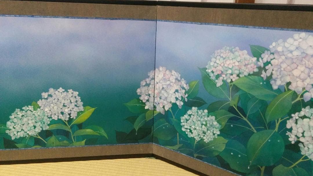 日本画 / 鎌田 義裕 / 【紫陽花】/ 屏風
