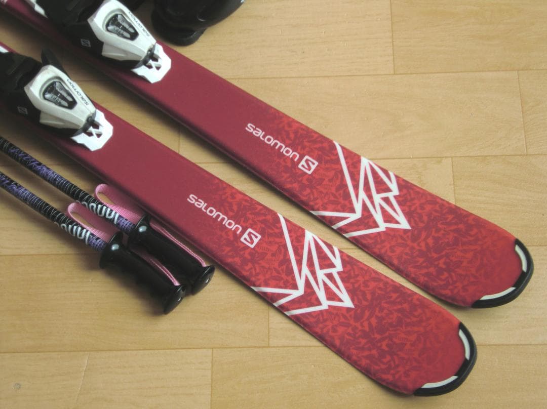 ■■送料無料■サロモン■子供用スキーフルセット■板120靴22■WAX済■■