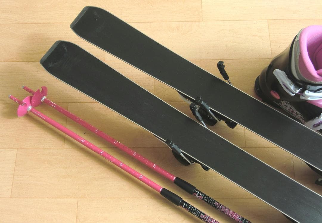 ■■送料無料■サロモン■子供用スキーフルセット■板120靴22■WAX済■■