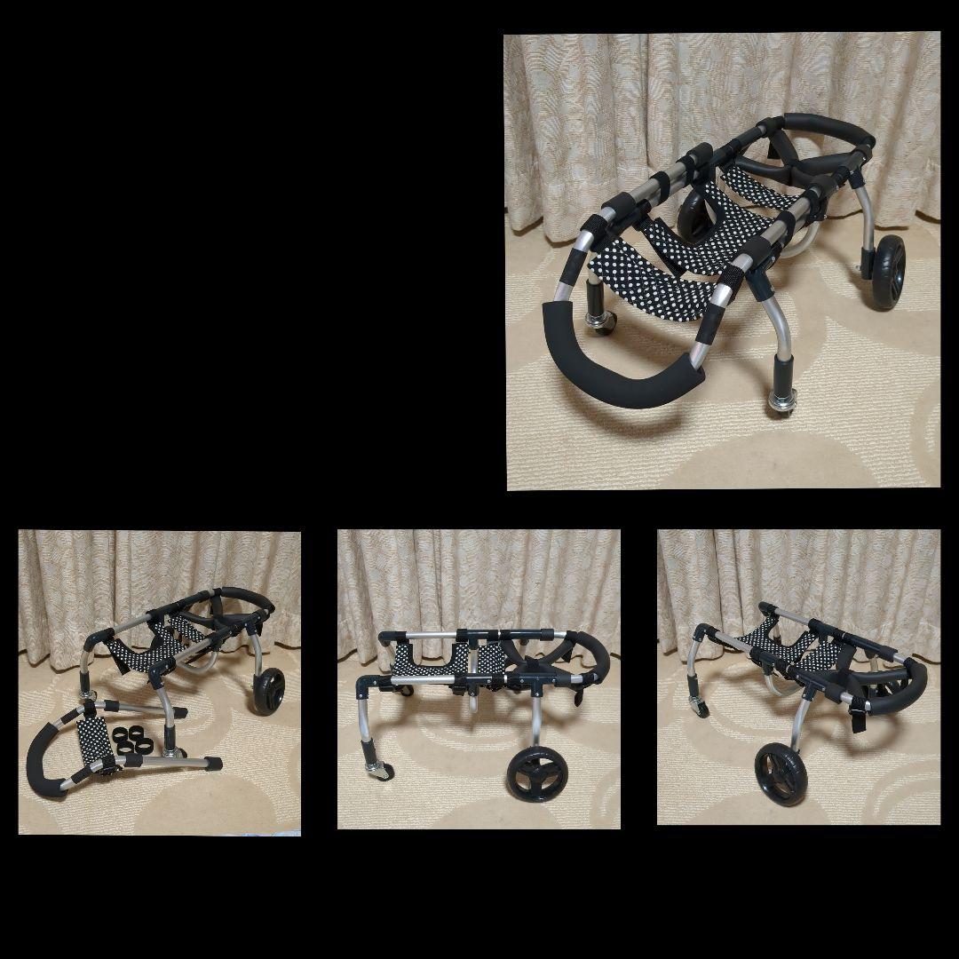 雑種犬4輪　リハビリ　食事補助　犬用車椅子　介護補助　犬の歩行器