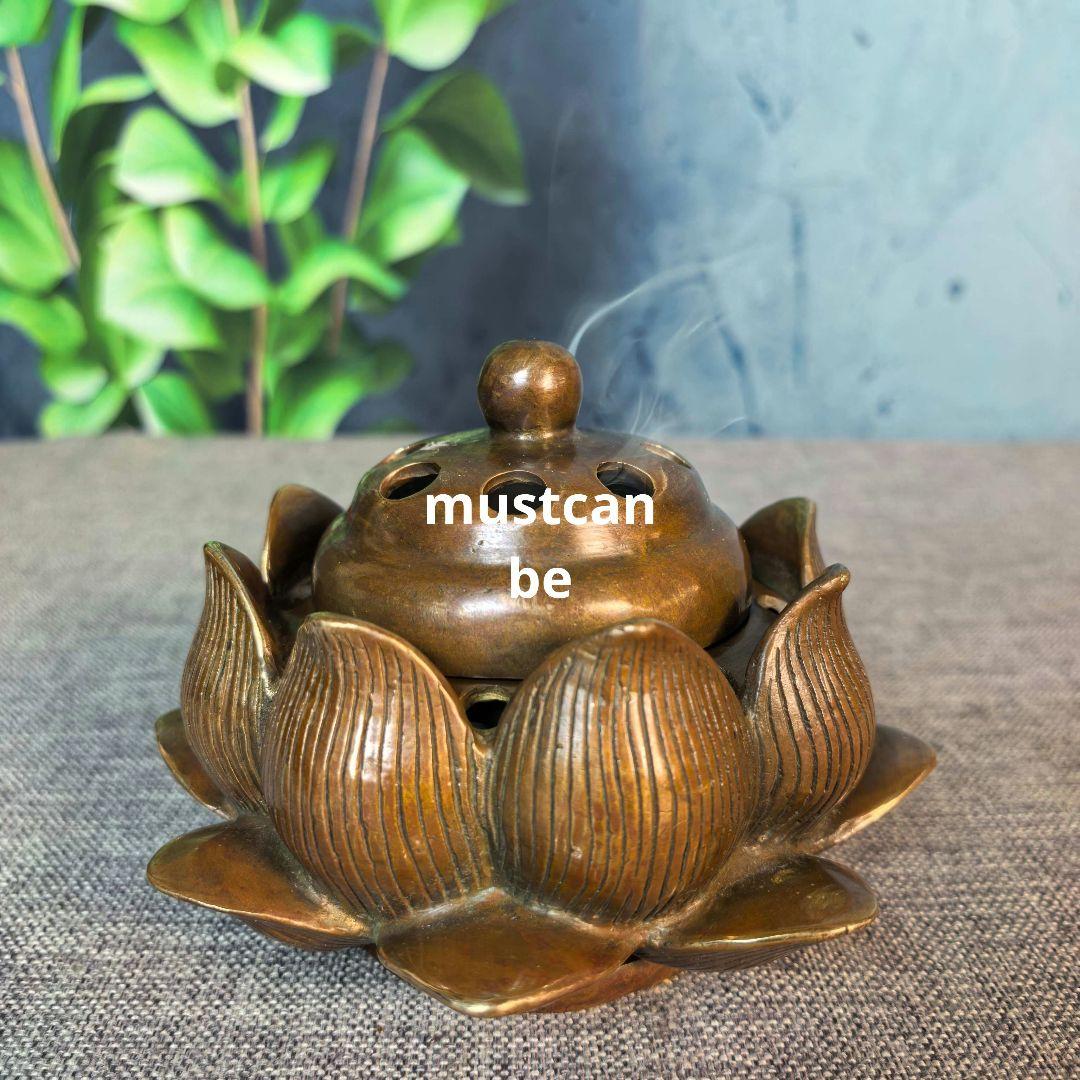 銅器 透かし彫り蓮花炉 家庭 茶台 客間 書斎 香炉 工芸品 置物