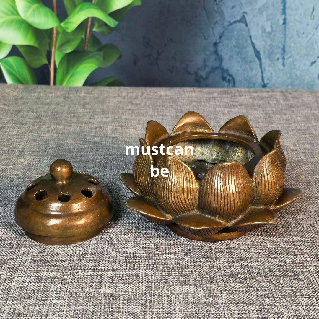 銅器 透かし彫り蓮花炉 家庭 茶台 客間 書斎 香炉 工芸品 置物