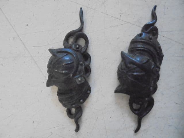 AKa7071　珍品　日本刀　古い目貫　兜　つくし　蟹？　３セット刀装具　当時物