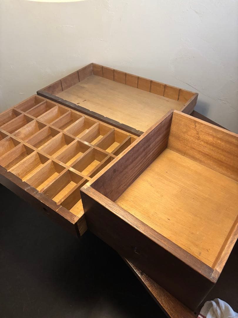 アンティーク　ディスプレイ台　作業台　キャスター付き　店舗什器