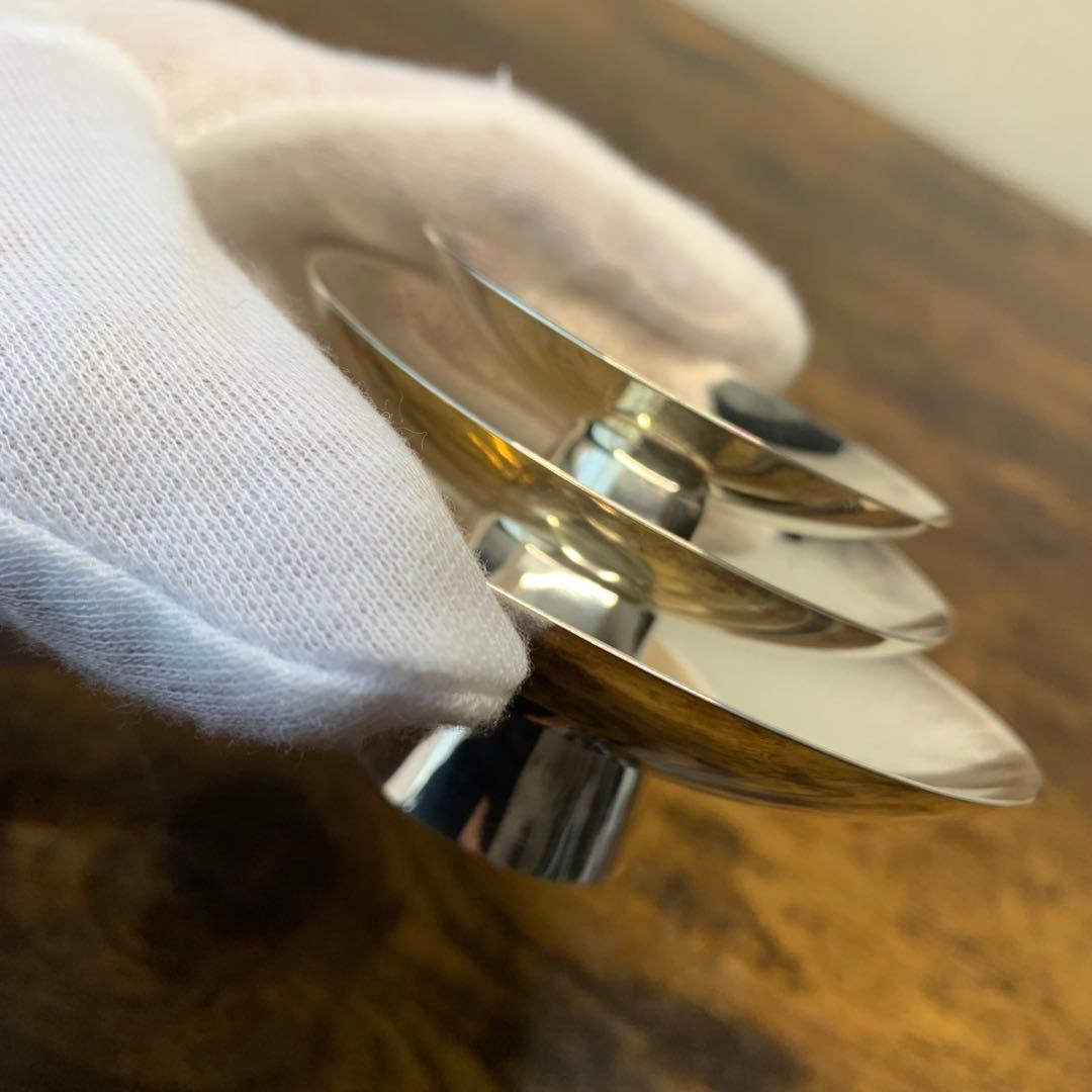 H105⭐︎純銀製 三重盃 尚美堂造 141g 共箱入 銀杯