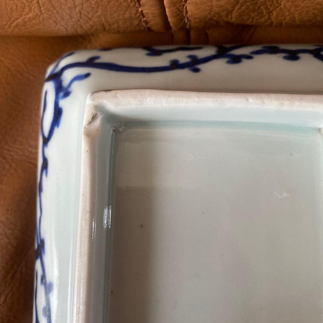 古伊万里　長皿　骨董　角皿　アンティーク　染付
