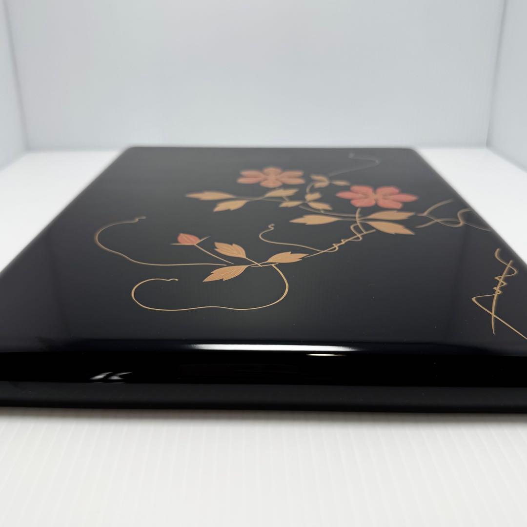 新品未使用 越前塗 漆器 漆 文庫 文箱 霧箱 説明書 箱 伝統工芸 黒 小物入