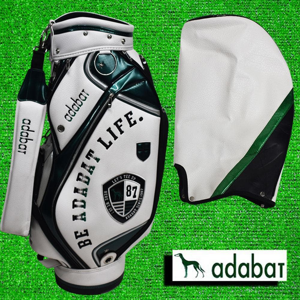 adabat アダバット ゴルフ キャディバッグ【ホワイト/グリーン】美品！