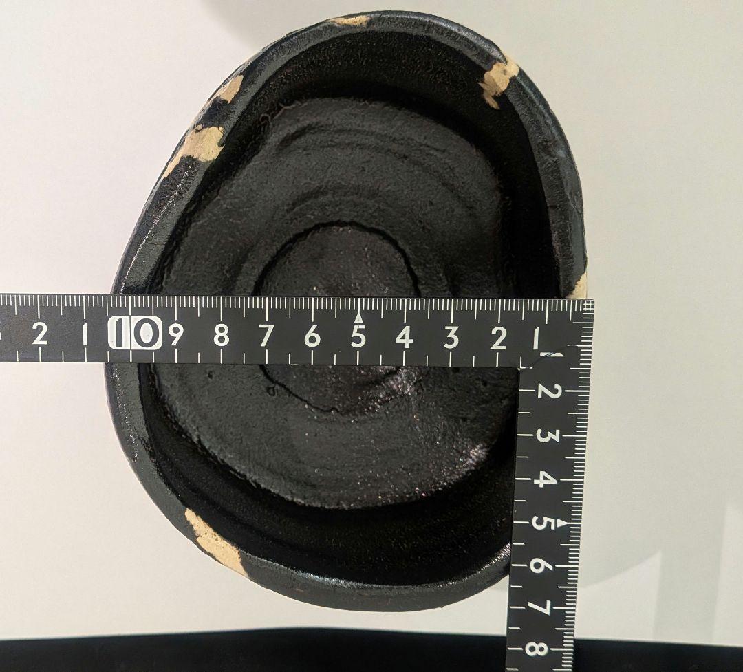 『竹村脩』くろがね窯　黒織部　茶碗　茶道具　高知　共箱　抹茶