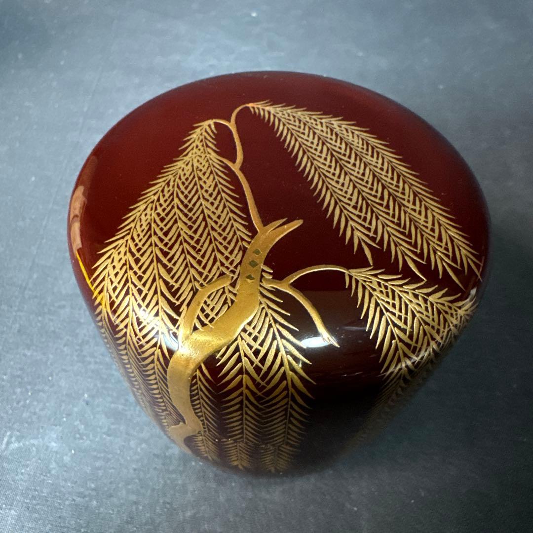 GH49 送料無料　棗　柳蒔絵　松雲　螺鈿　中棗　茶道具　茶道