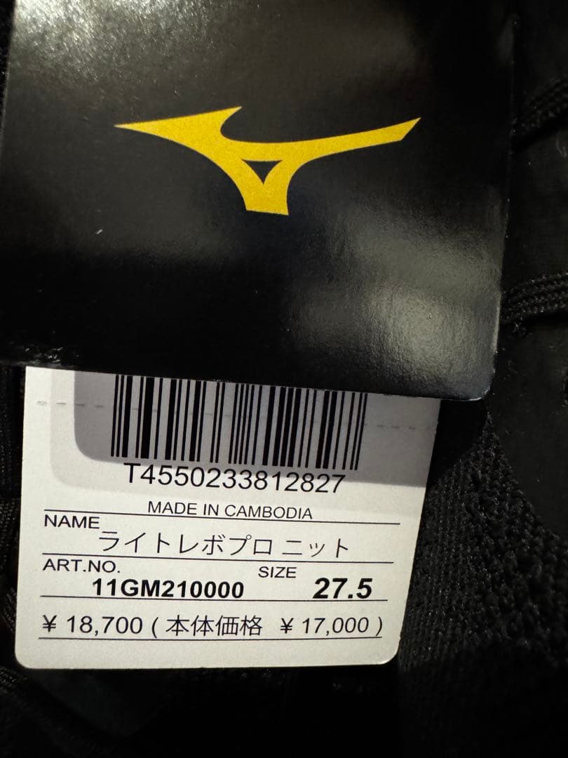 Mizuno 黒 野球スパイク 新品 ミズノプロ ライトレボ