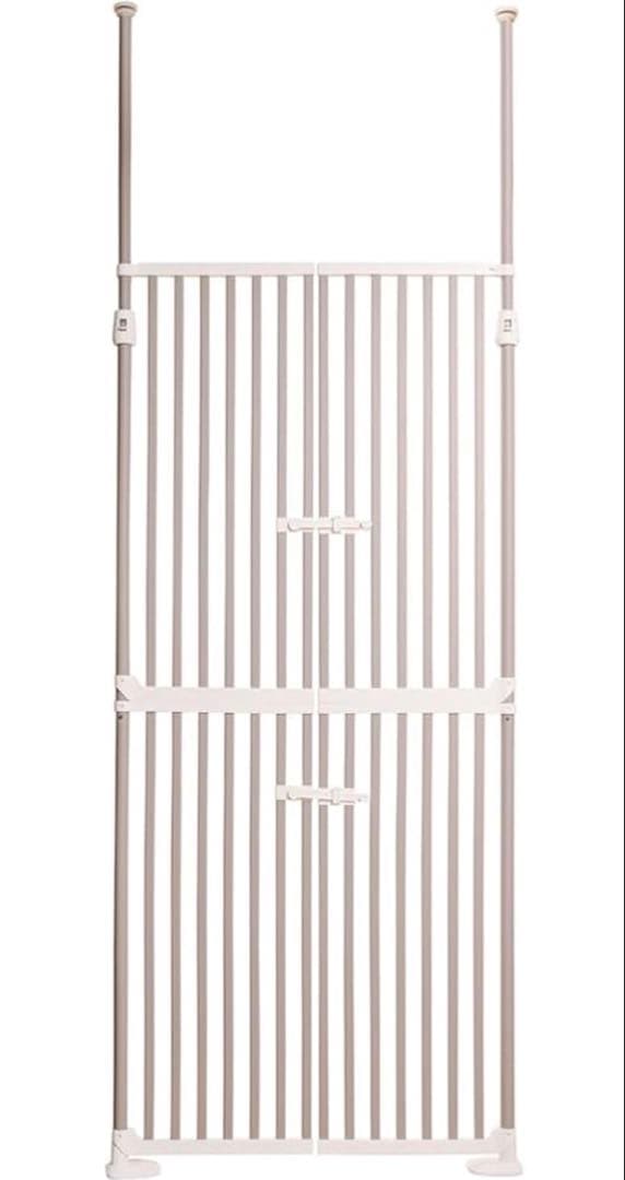 アイリス 猫脱走防止ゲート 幅85〜92.5 高さ190〜250 ベージュ