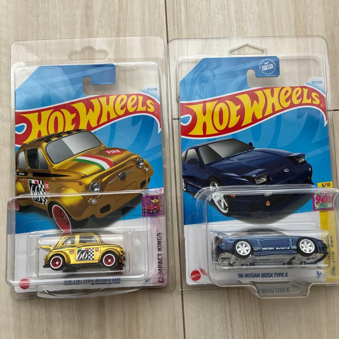 ミニカー Hot Wheels Fiat500&Nissan180SXType X STH