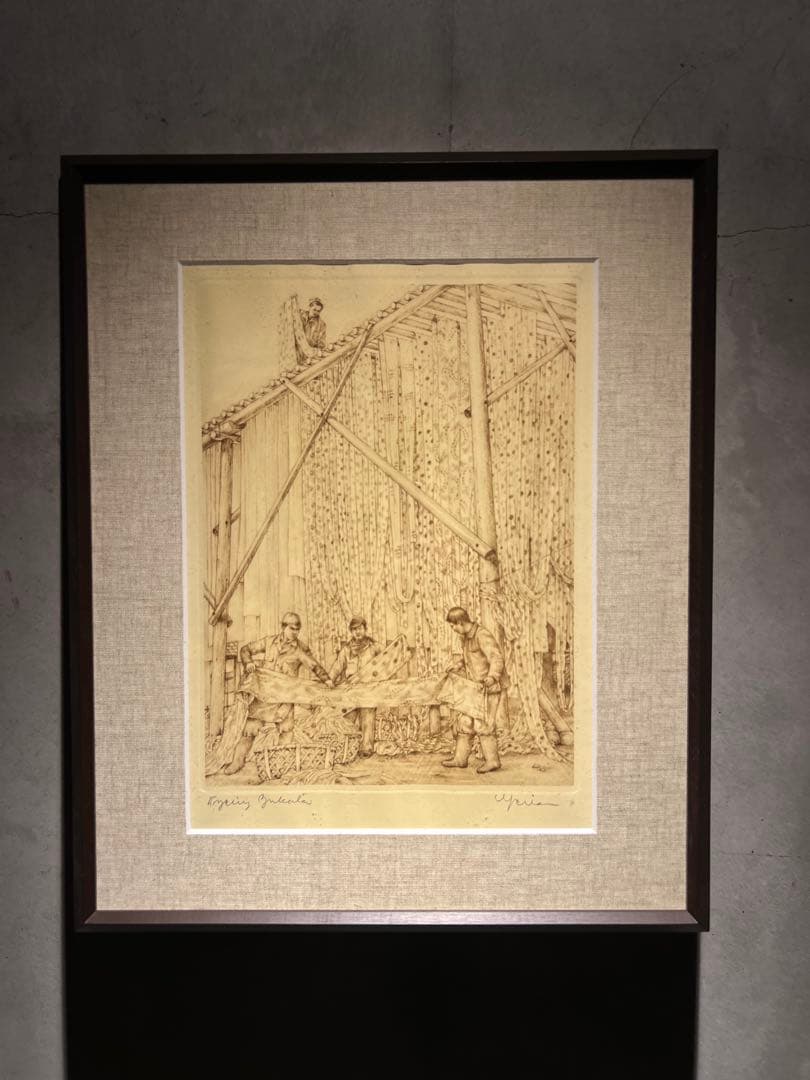 メゾチント「Opening Mantle」 銅版画