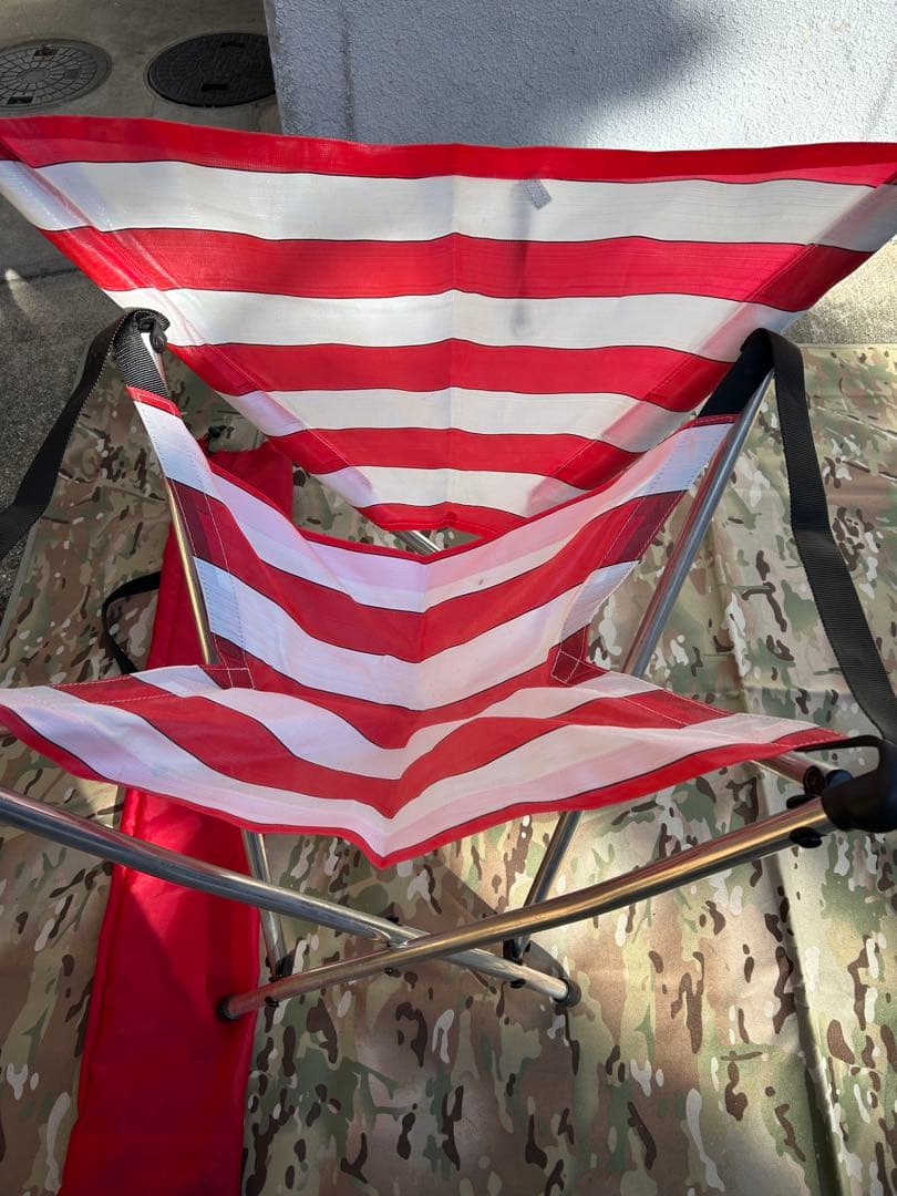 ガダバウトチェア 赤×白 ストライプ