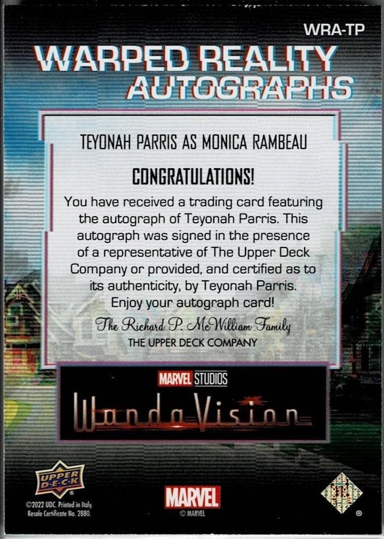テヨナ・パリス モニカ・ランボー 22 Marvel マーベル 直筆サインカード
