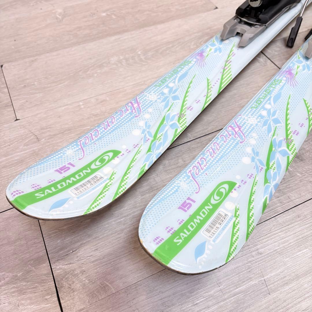 【レディーススキー】サロモン スキーセット 151cm カーボンポール