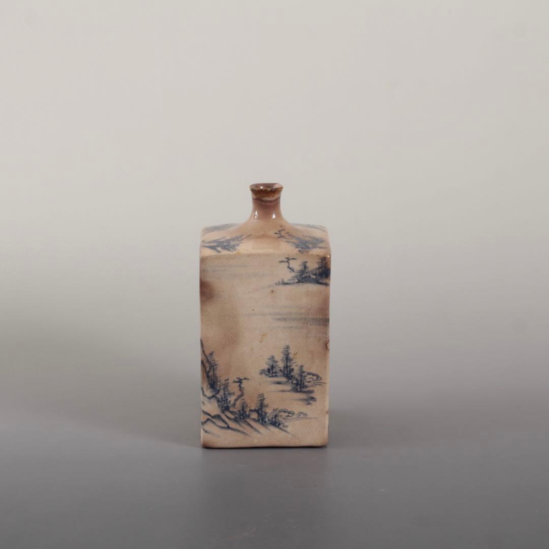 染付 角徳利 古美術 酒器 古道具 アンティーク 徳利