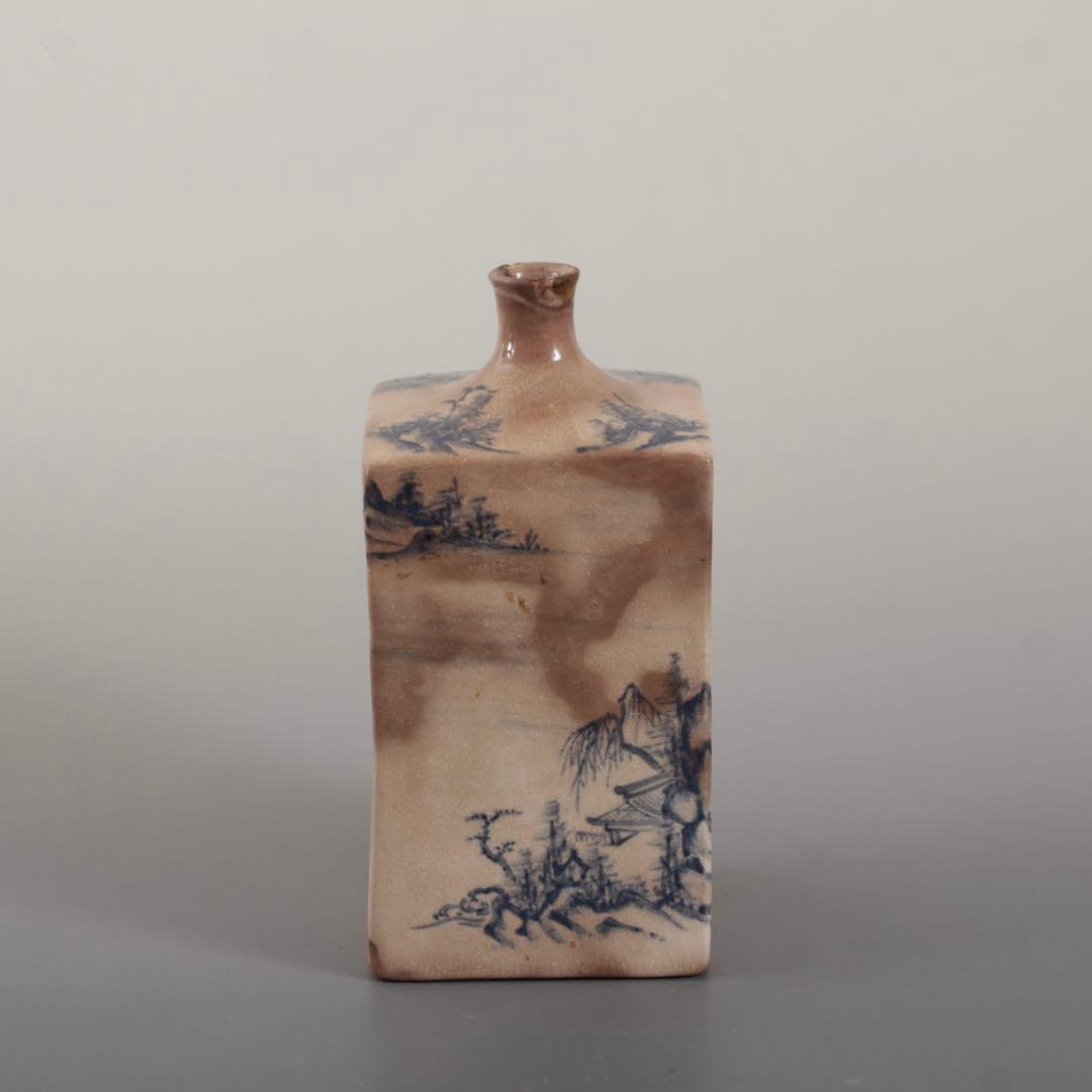 染付 角徳利 古美術 酒器 古道具 アンティーク 徳利