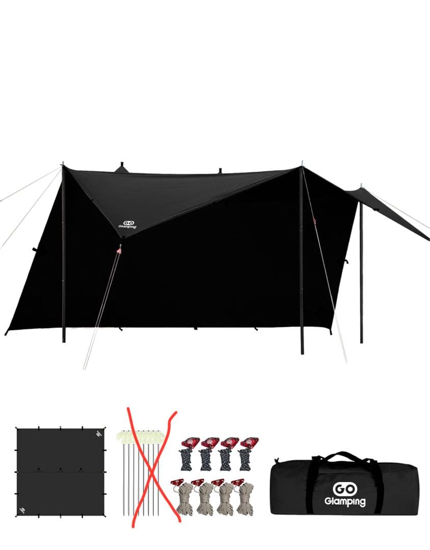 GOGlamping HENGEN+スクエアタープTC Black（4ｍ）