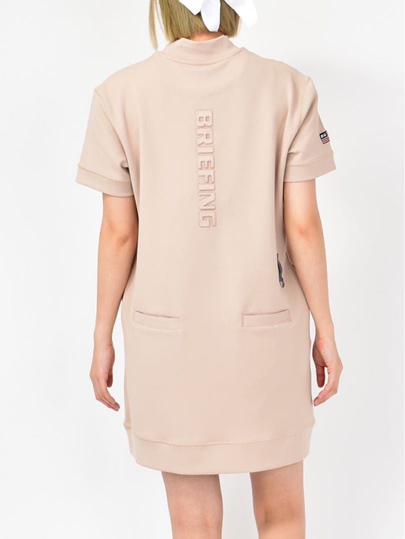 定価30800円【新品】レディースSブリーフィング モックネックワンピース薄茶