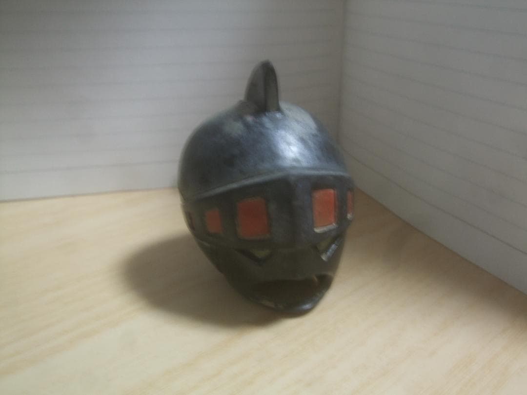 当時物★TBS・旧バンダイ・シルバー仮面★面取り・ソフビ・25㎝