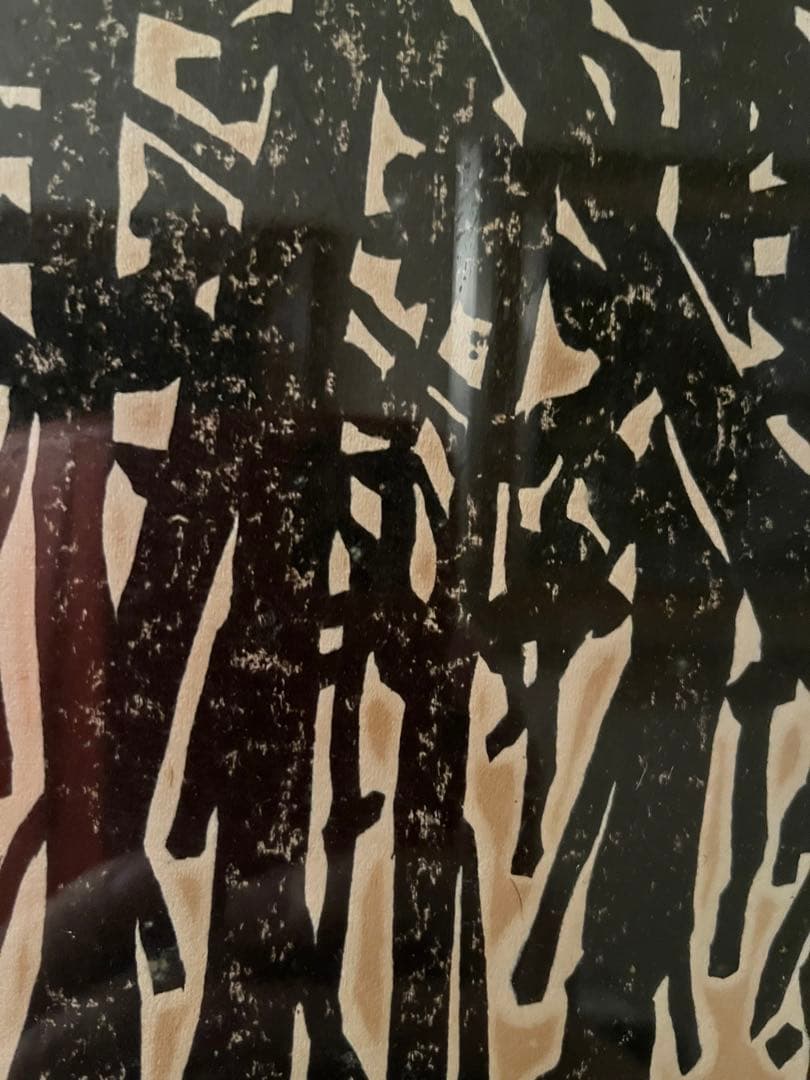 ヴィンテージ　版画　絵画　大きい絵　木立の絵　林の絵