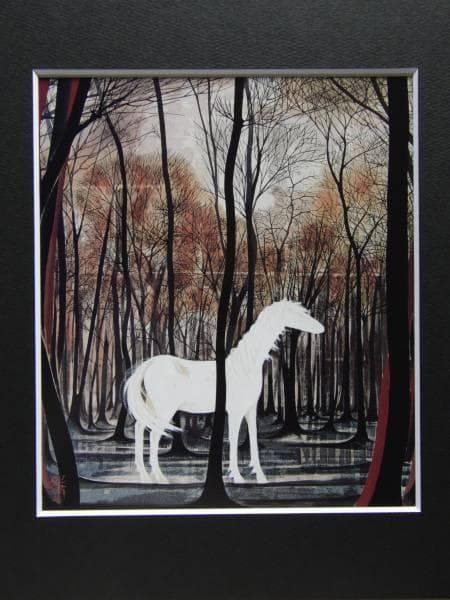 加山又造、白馬、希少画集画、新品額装、状態良好 送料無料