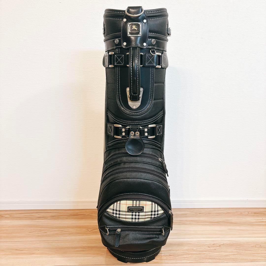 ✨送料無料✨ バーバリー ゴルフ キャディバッグ ゴルフバッグ レザー ブラック