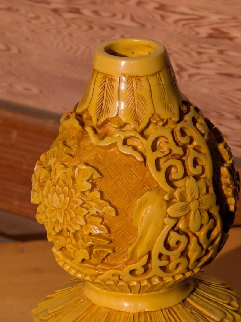 中国 伝統工芸品　一輪挿し？ひょうたん型装飾品　長期保存品