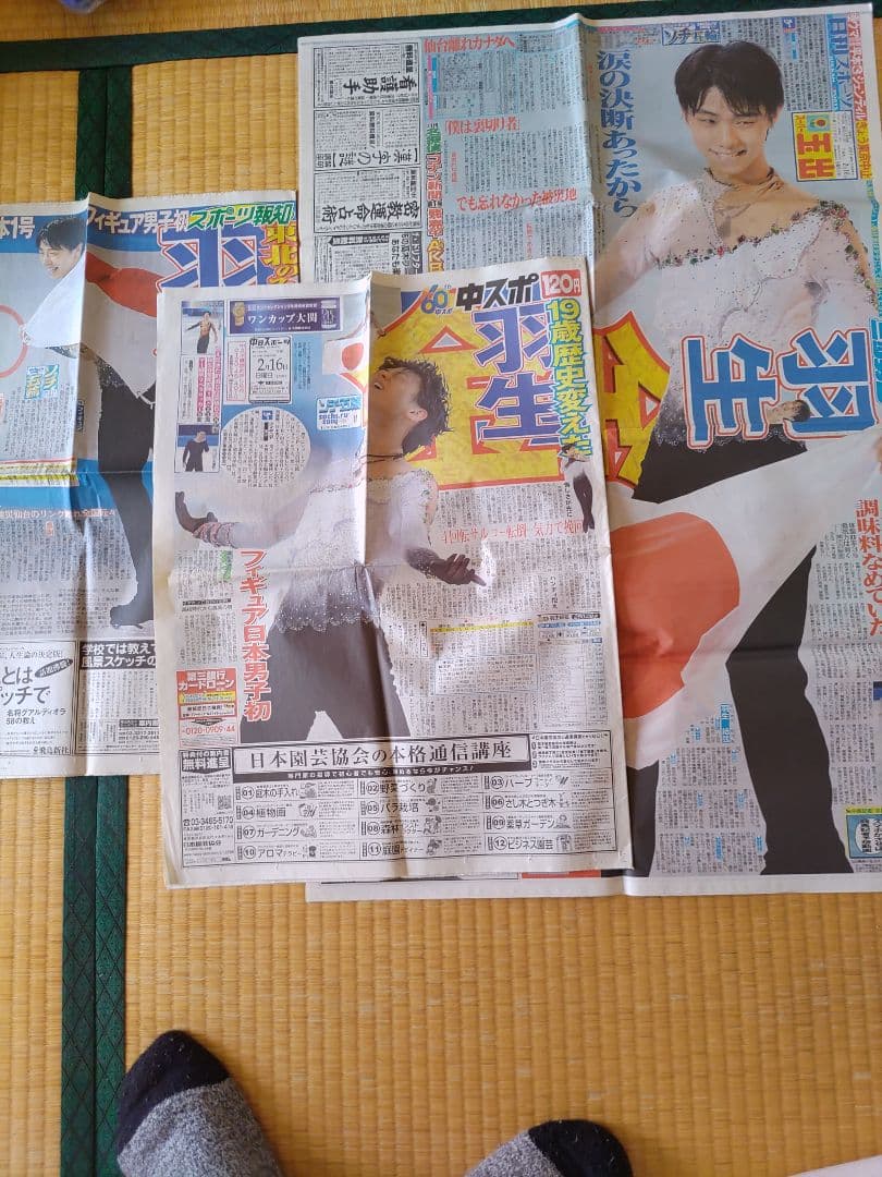 羽生結弦 ソチオリンピック金メダル 新聞