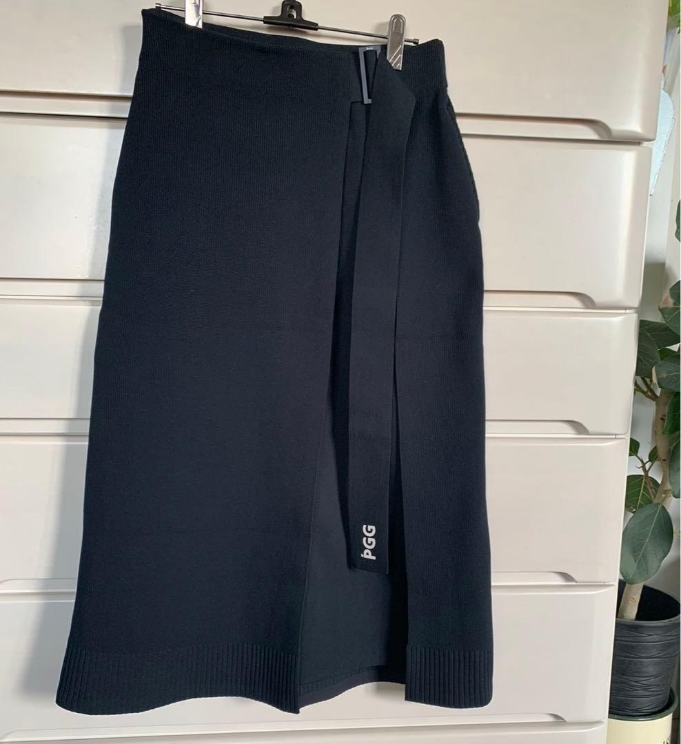 パーリーゲイツPGG巻きスカート風ローカリポリニットスカートサイズ0 ブラック