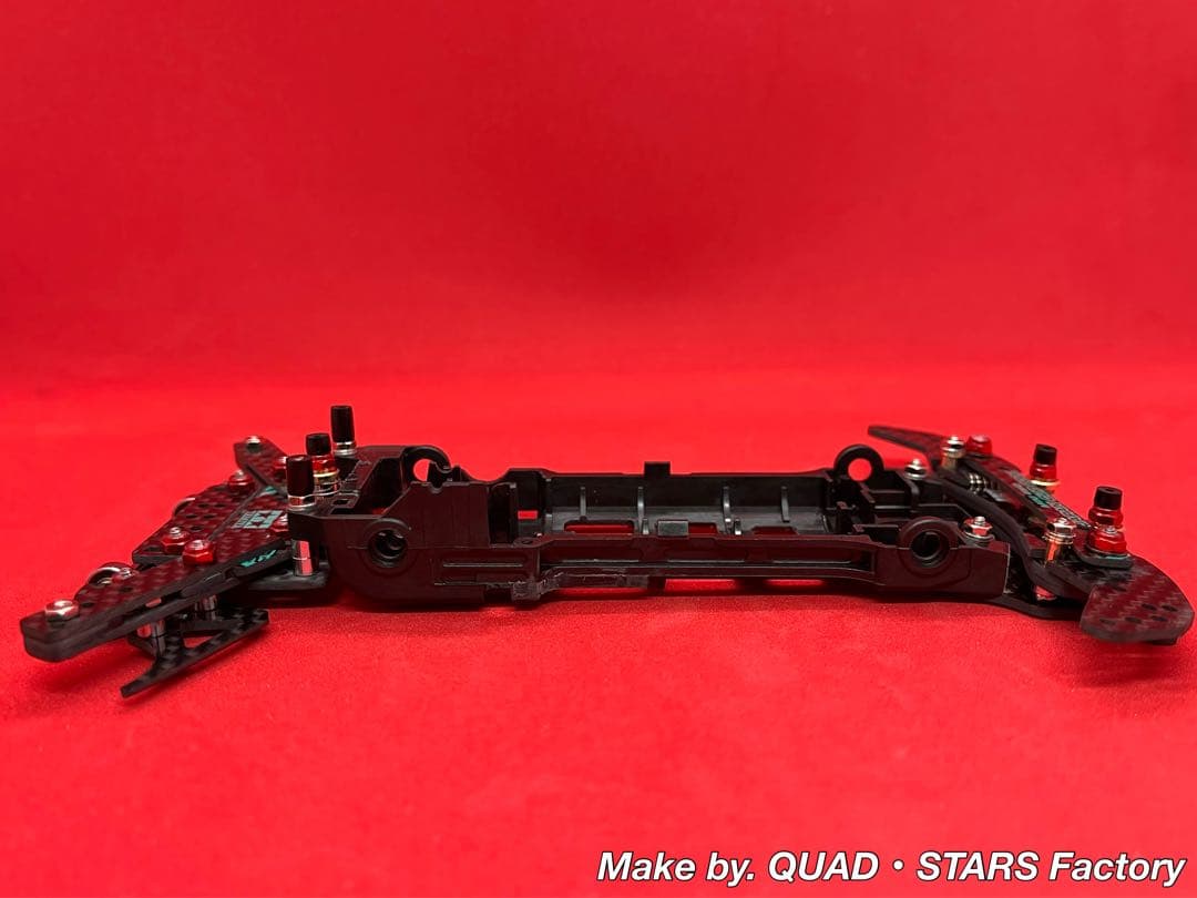 【ミニ四駆・S2用】2軸ATピボット＋1軸アンカー＋リヤスキッド　フルカーボン