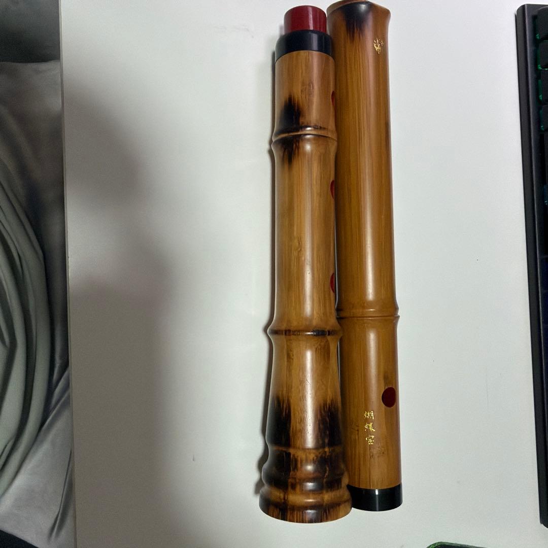 尺八本体 都山型 0103 蝴蝶宝尺八（合竹）1.8尺
