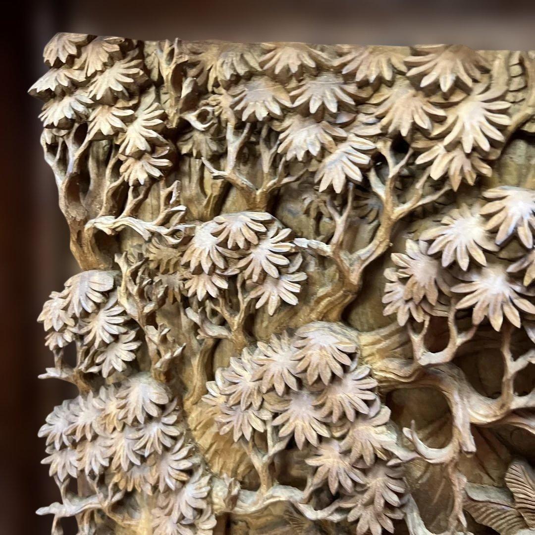 時代　木彫　浮き彫りの額B 約95.5×49.2㎝　東さ8-0131②