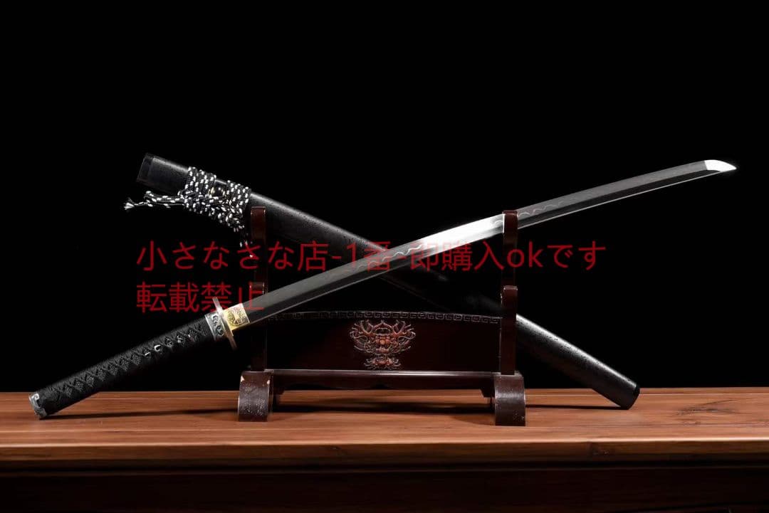 『墨耀』T10覆土焼刃波紋鏡面侍刀 古兵器 武具 刀装具 日本刀 模造刀 居合刀