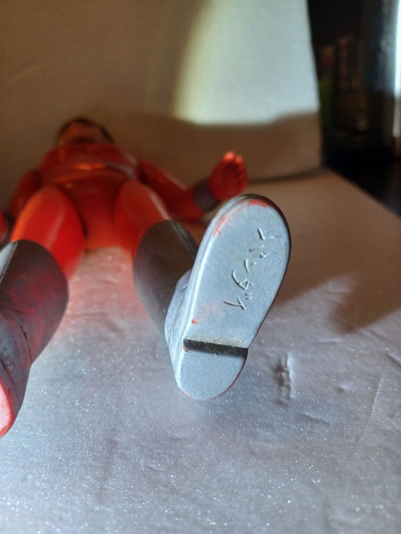 (昭和購入物)ファイヤーマン（約27㎝）面なし　ソフビ