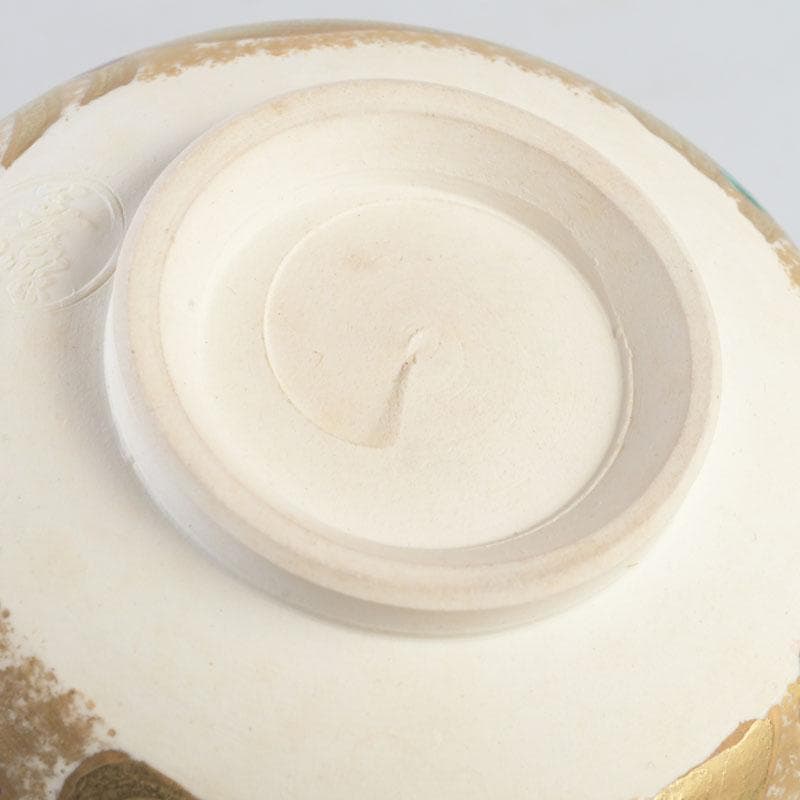 茶道具　京焼　上山善峰作　金砂子　扇面流茶碗　共箱　V　9825