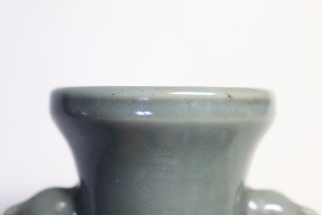 青磁　双魚耳瓶　送料込み0612