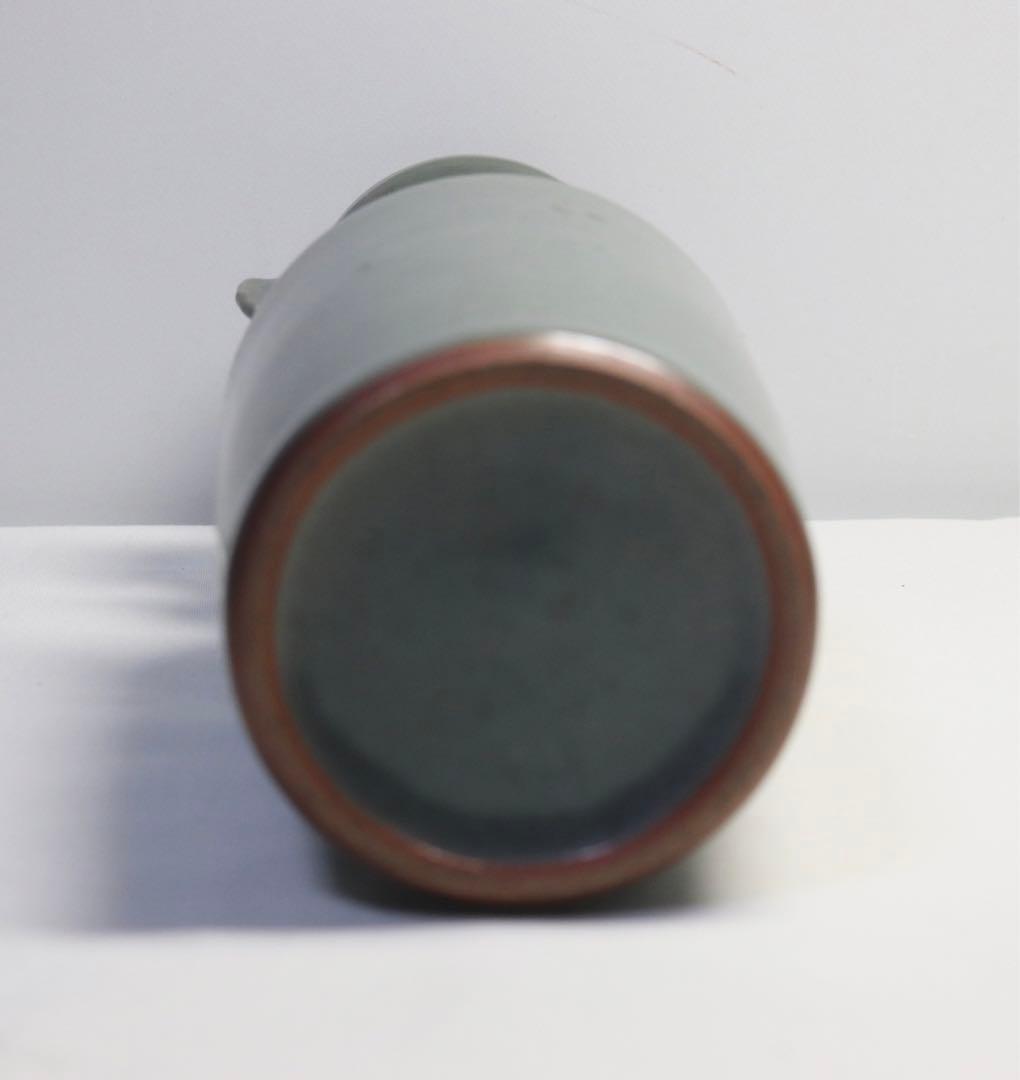 青磁　双魚耳瓶　送料込み0612