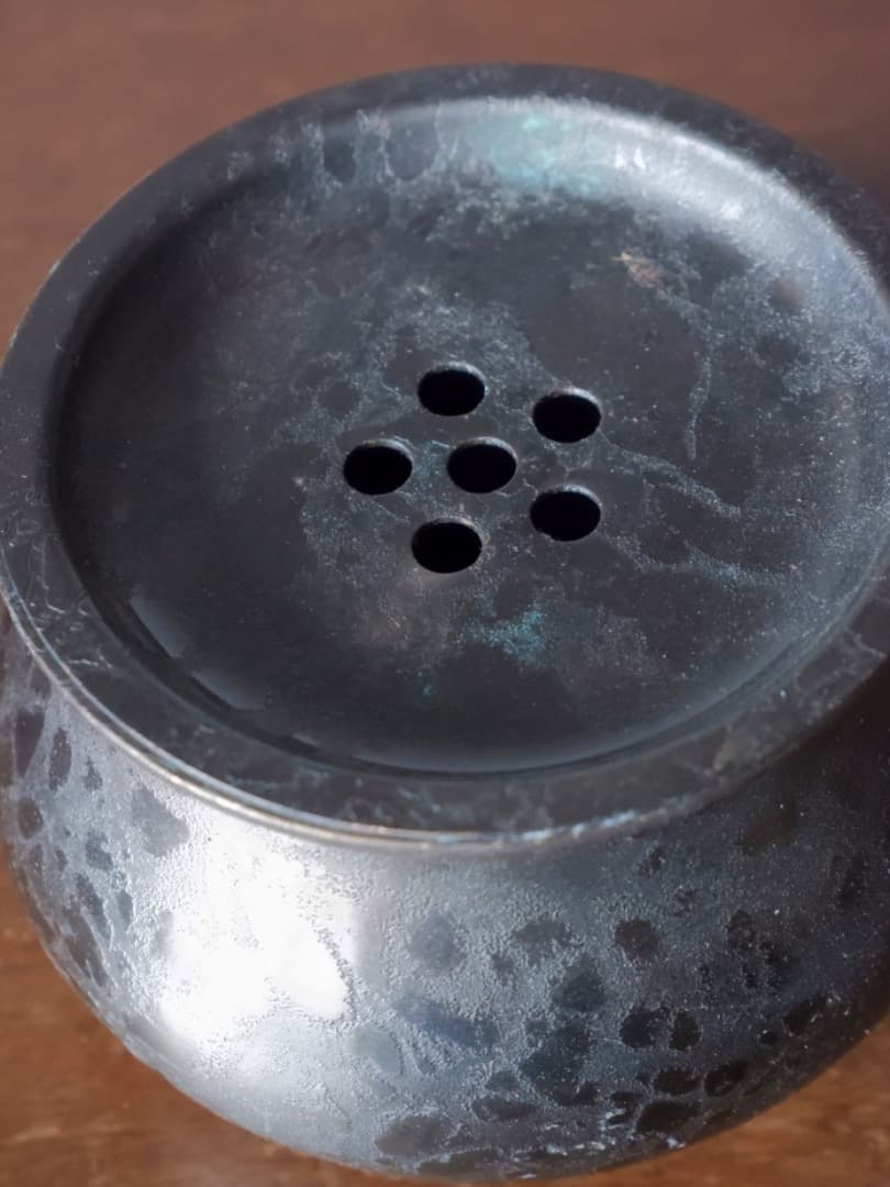 高岡銅器　銅製　瑞正　建水　茶こぼし　576g　茶道具　金属工芸　Q2343