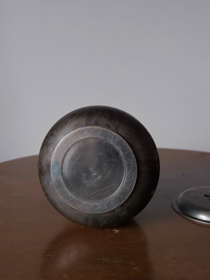 高岡銅器　銅製　瑞正　建水　茶こぼし　576g　茶道具　金属工芸　Q2343